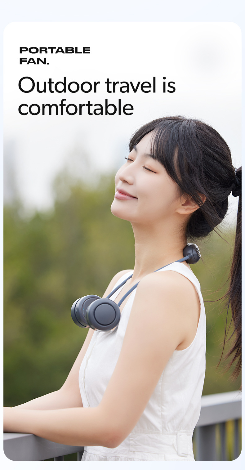 Cross-border neck fan 2025 New model outdoor sports ice pack cooling Fan Portable brushless motor neck fan pic 12