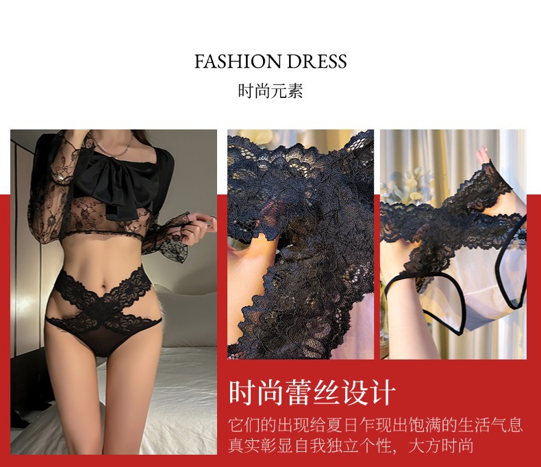 2026新款少女高端性感高腰无痕纯棉蕾丝内裤女士纯欲诱惑三角裤详情3