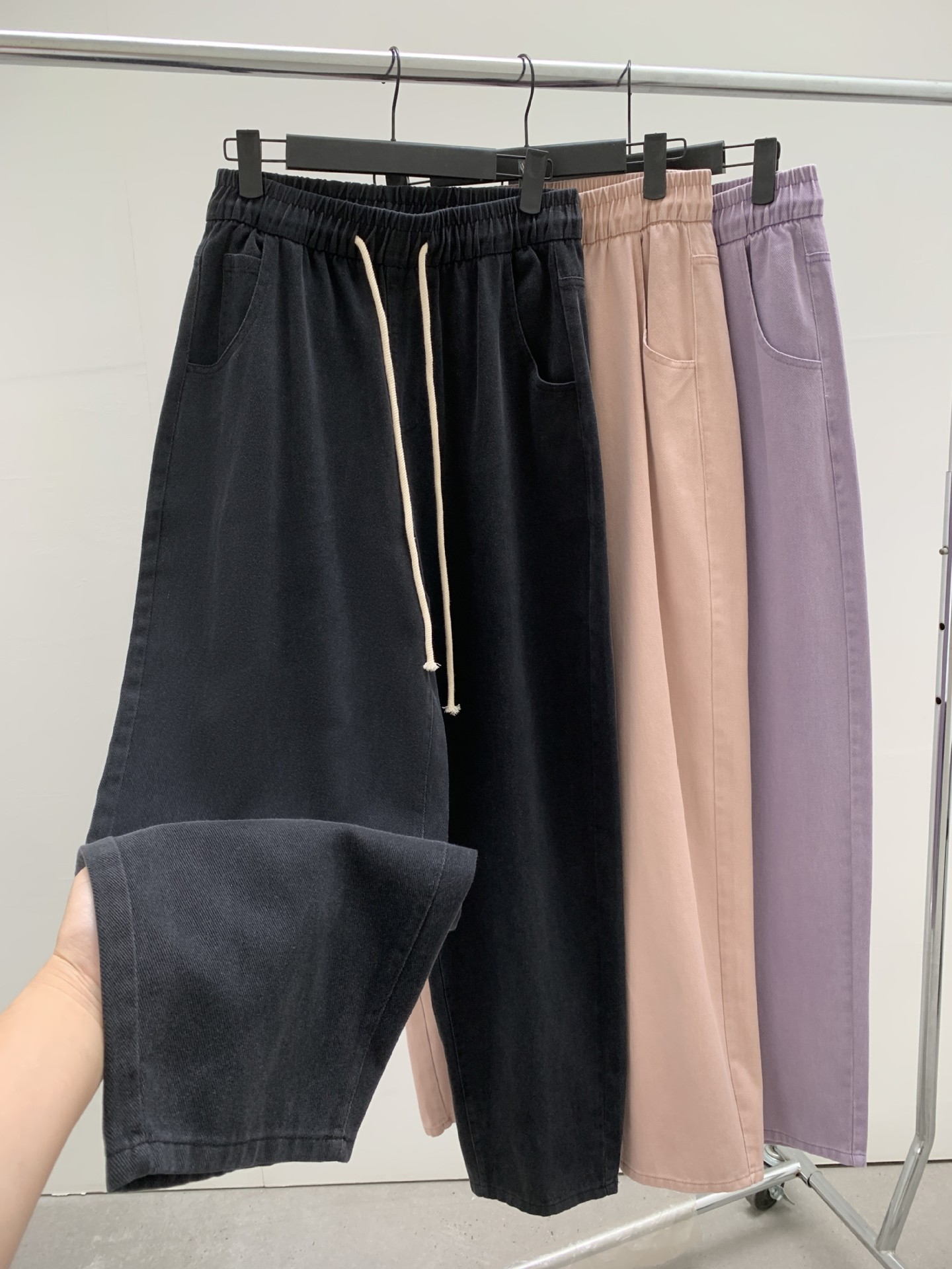 纯棉休闲裤女夏秋新款复古宽松百搭显瘦松紧腰九分裤时尚哈伦裤子详情4