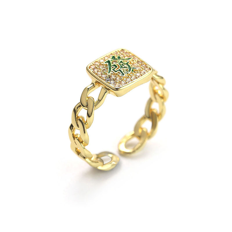 网红同款麻将发财红中国潮戒指女小众设计高级感气质百搭食指戒女详情21