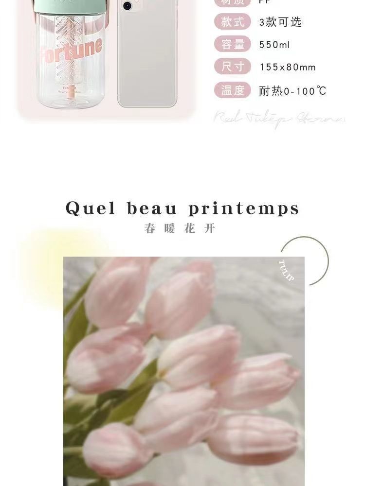 Summer large-capacity water cup, high appearance level portable sports straw cup, new model with tea strater, student cup pic 5