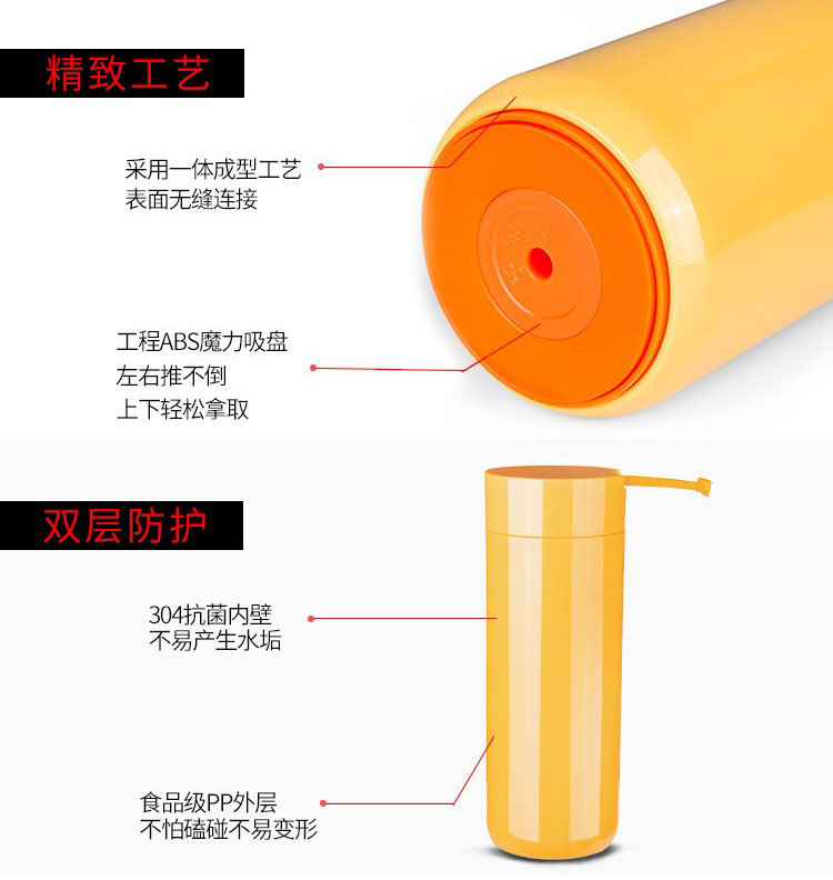 C&E创艺304不锈钢不倒杯吸附吸力保温杯办公室日用百货详情5