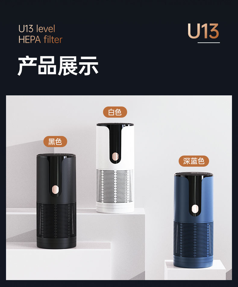 跨境香薰负离子空气净化器 USB充电数显香薰除味尘车载空气净化器详情17