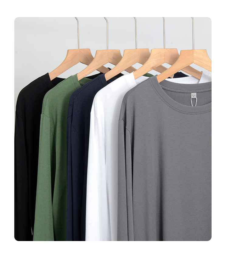 斌斌男装莫代尔男士长袖t桖衫春秋季新款日系纯色圆领打底衫T恤男详情11