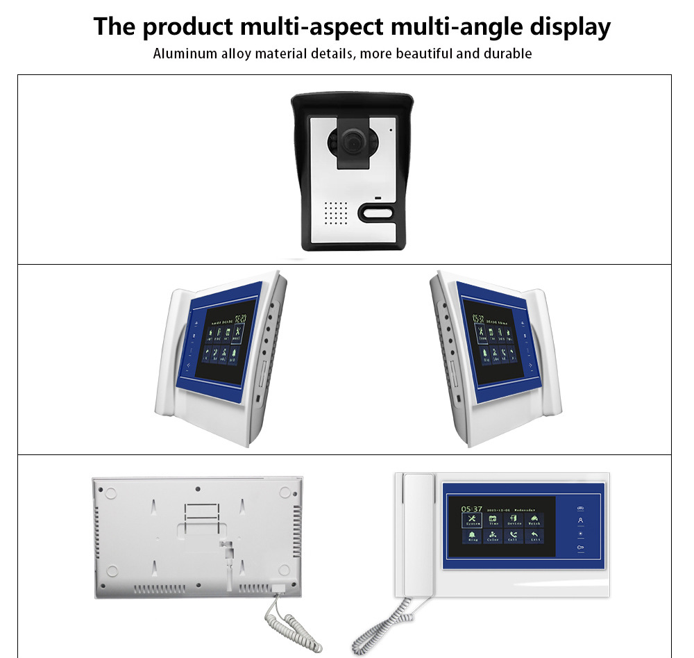 Venta directa de fábrica video timbre intercom visión nocturna hd ir smart villa home set interior cerradura intercom comercio exterior timbre de puerta al por mayor pic 12