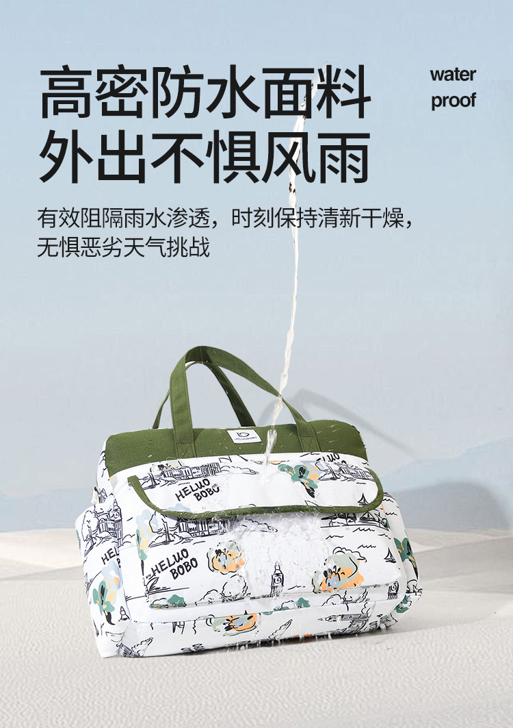 New waterproof large-capacity mom bag, multi-functional bottle storage bag, wear-resistant single-shoulder hand-carry bag for expectant mothers pic 8