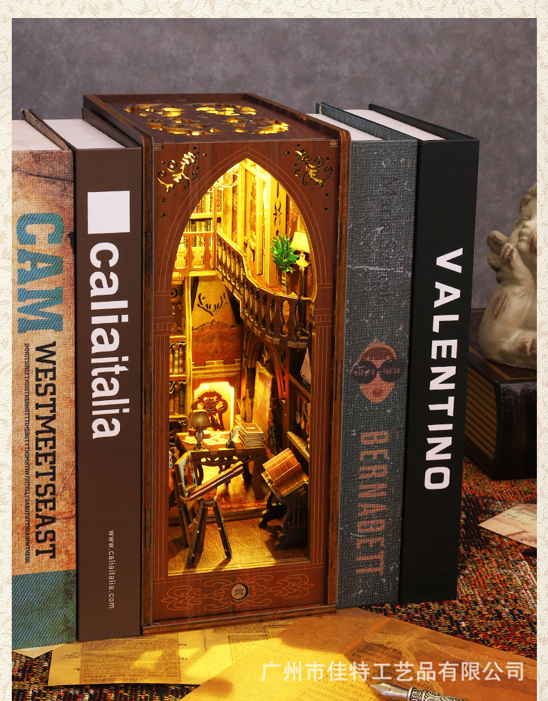 Jiate Cultural and Creative diy Bookstand Library, hand-assembled bookstand diy house, 3D Model of Three-dimensional bookstand pic 22