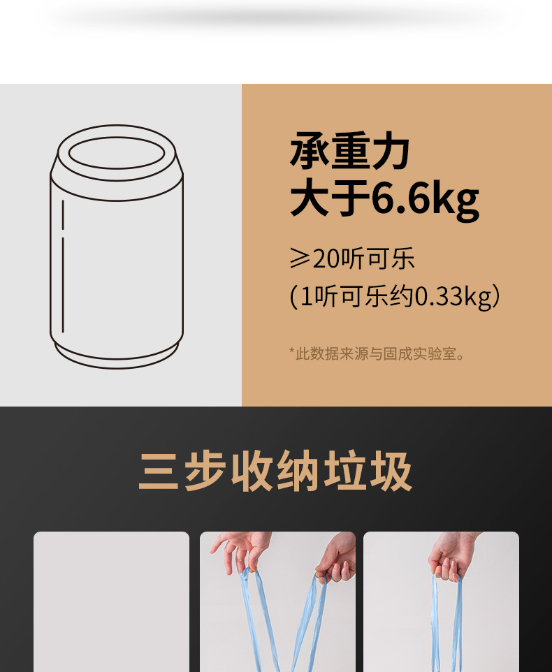 家用抽绳式垃圾袋加厚牢固加大宿舍办公室一次性塑料袋收纳详情7