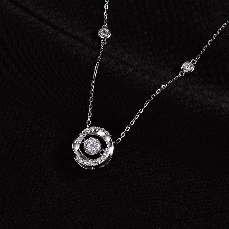 Pure silver necklace for women, 2026 new three-second heartbeat collarbone chain, light luxury and niche design sense, the same style of necklace pic 5