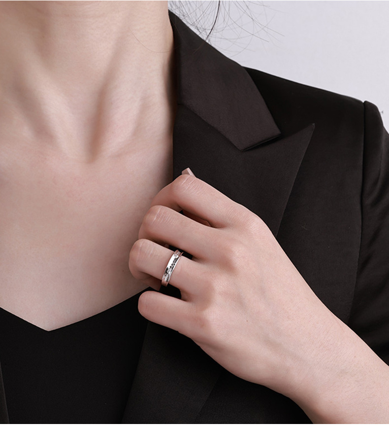 s925纯银法式满天星莫桑石戒指百搭高级小众时尚食指戒个性ins风详情3