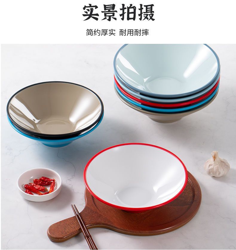 Nordic conical bowl melamine imitation porcelain tableware, creative and characteristic noodle shop mixed noodles, commercial ramen bowl, plastic rice bowl, vegetable bowl pic 10