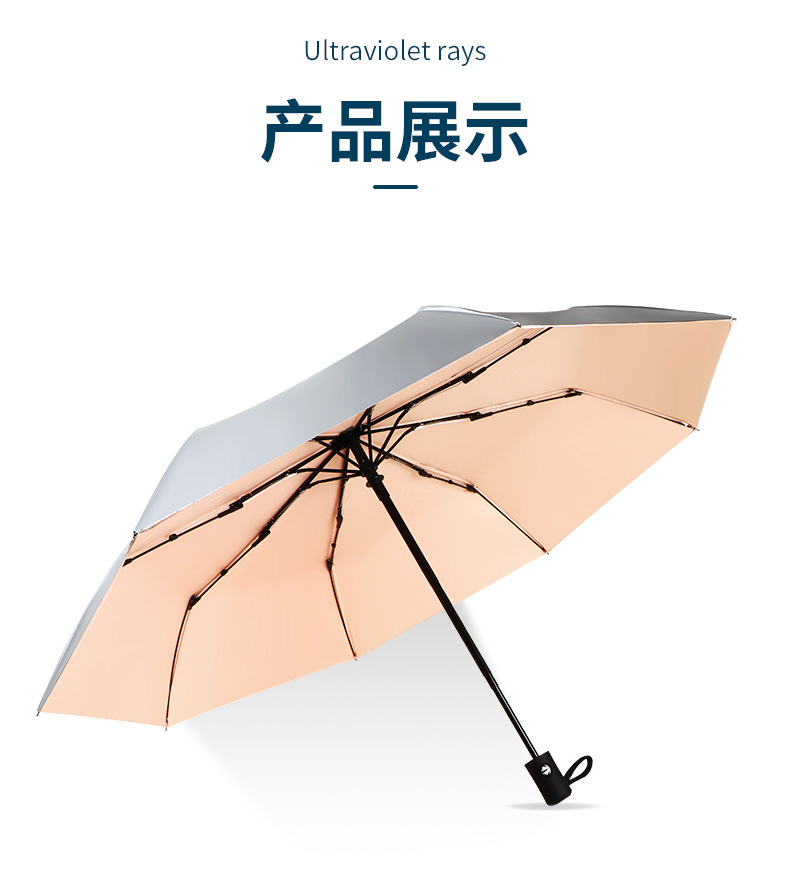 全自动伞钛银伞跨境太阳伞防晒遮阳伞晴雨两用女防紫外广告伞logo详情33