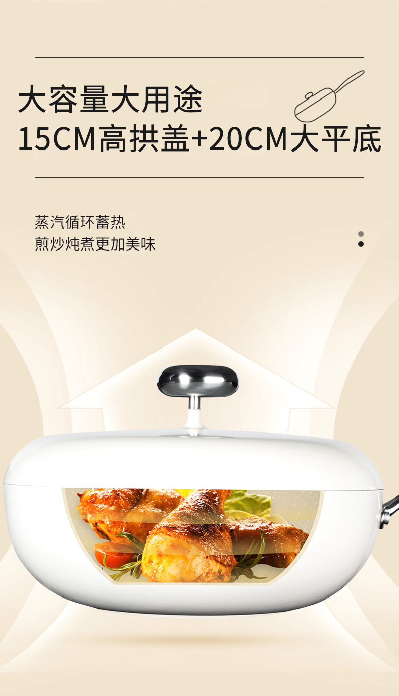 鹅卵石炒锅麦饭石不粘锅家用陶瓷炒菜锅奶锅煎炒锅电磁炉锅具套装详情12