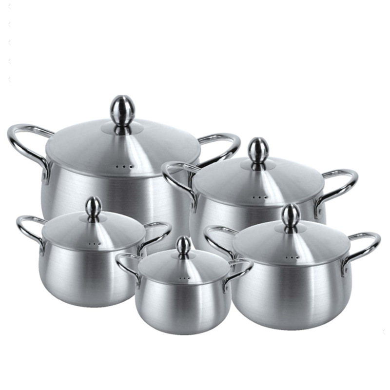 Aluminum pots Middle East and Africa Aluminum Lid Set Soup Pot Sanding pot 10-piece set 16/18/20/22/24 pic 1