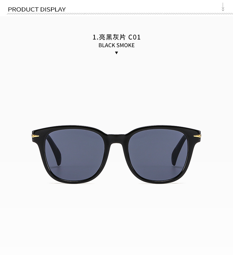 新款韩版太阳镜文艺复古眼镜框黑框近视防蓝光眼镜架椭圆素颜墨镜详情11