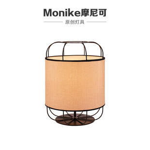 跨境简约led餐厅床头室内壁灯铁艺卧室玻璃氛围感设计师中山灯具详情2