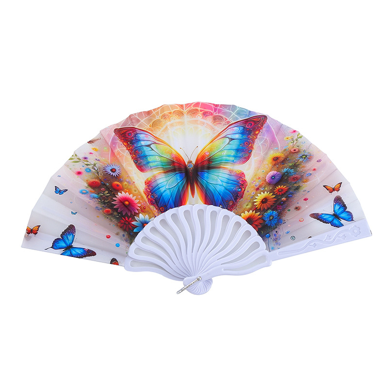 A classic Lolita lace folding fan cheongsam fashion show photo with the same style as Douyin. A dark-themed retro fan. A lady holding a fan pic 9