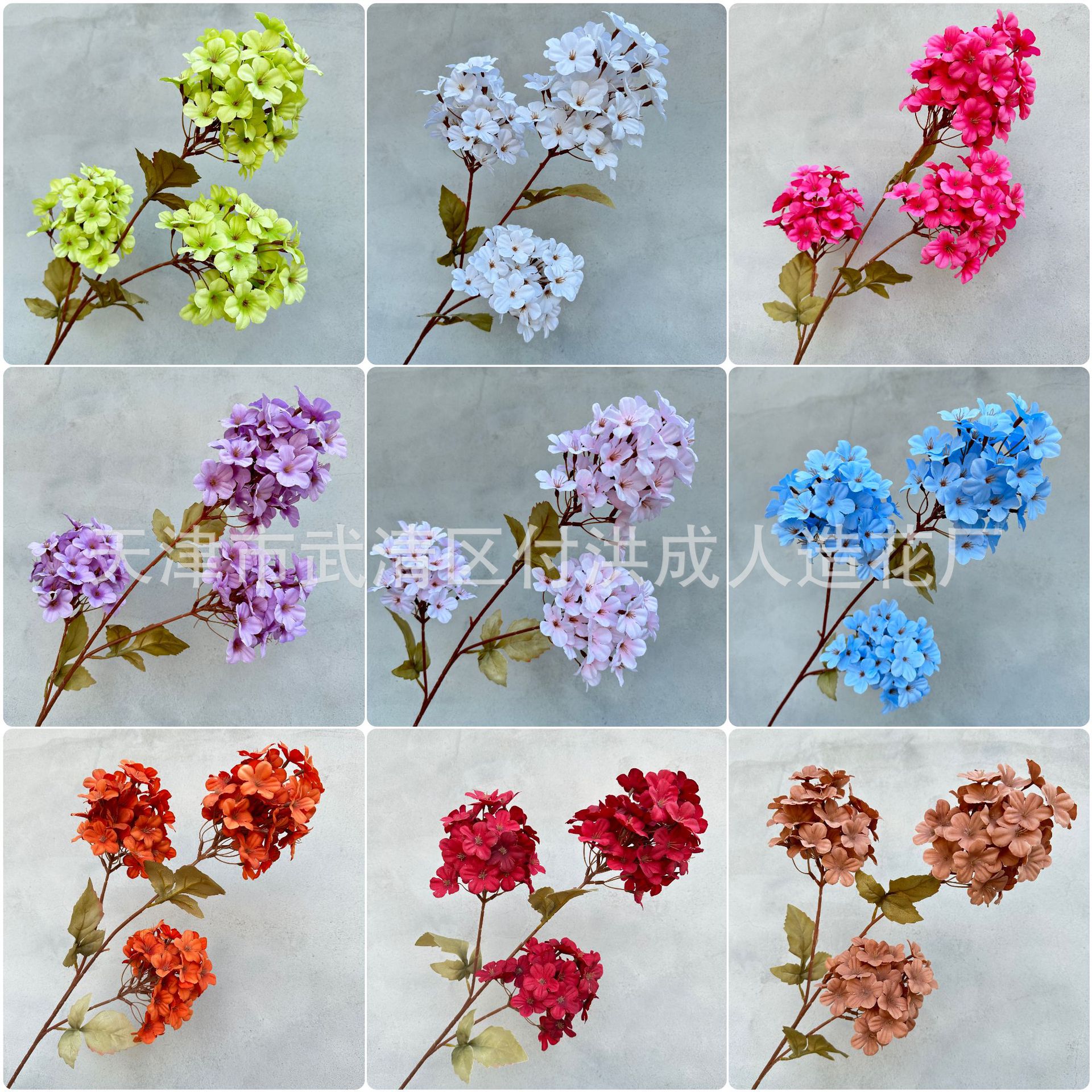 Wholesale of 3-head snowflake hydrangea artificial flowers for wedding roadways, ground arrangement flowers, decorative patterns for prefabricated houses and home decoration pic 2