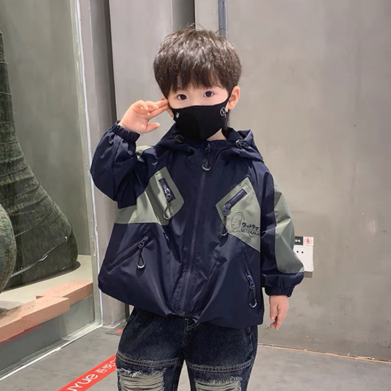 男童冲锋衣春秋款2025新款秋装儿童秋季外套工装薄款男孩连帽风衣详情4