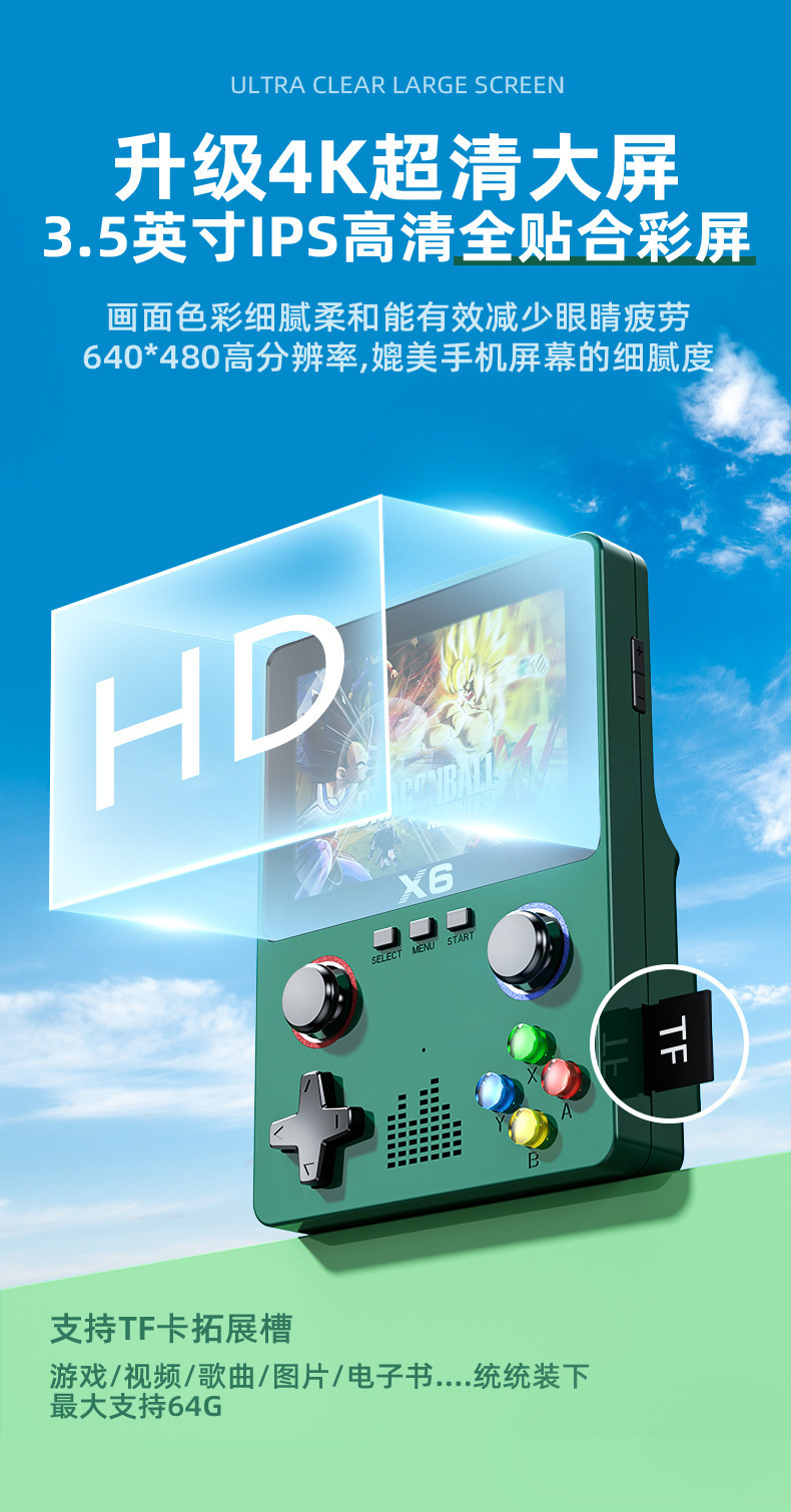The new r36s open-source handheld game console is a portable 3d dual-system high-definition PSP dual-joystick handheld device for cross-border use pic 16