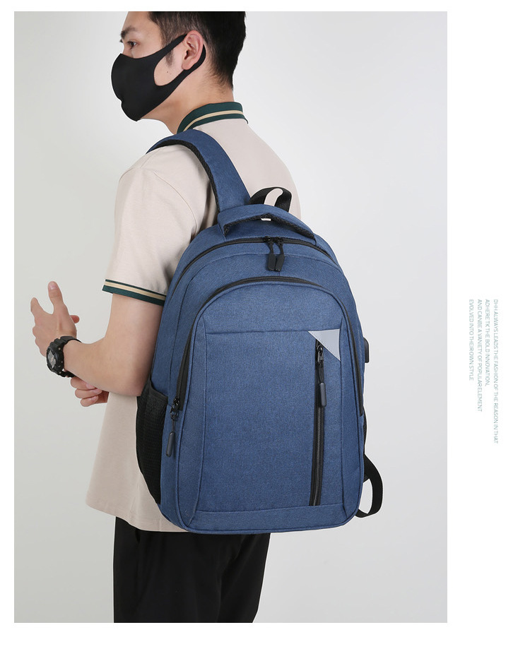 Wholesale 2023 New business double backpack, wear-resistant, water-repellent, large-capacity travel computer bag, casual, fashionable and simple pic 17