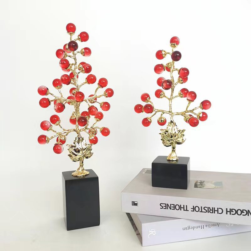 Light luxury high-end money tree ornaments, purple grapes, living room wine cabinets, office and home decorations, housewarming gifts pic 3