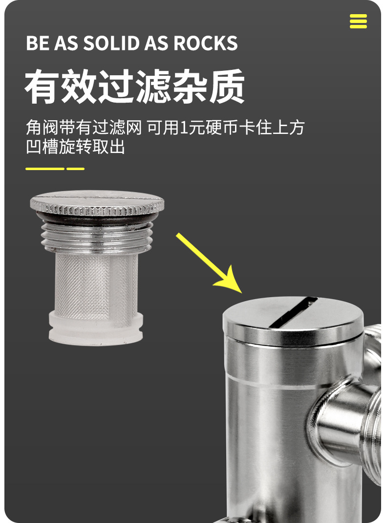 Smart toilet with filter screen, full copper Angle valve, 1-minute 2, 4-minute to 6-minute 304 stainless steel large flow stop valve pic 4