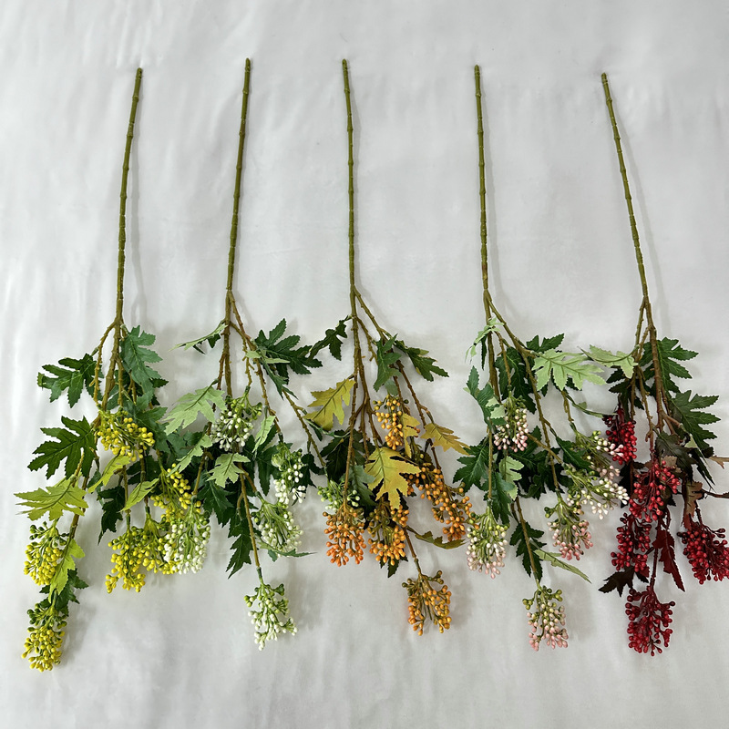 跨境天竺果仿真绿植3叉16簇果子假花仿真浆果枝花卉植物厂家批发详情128