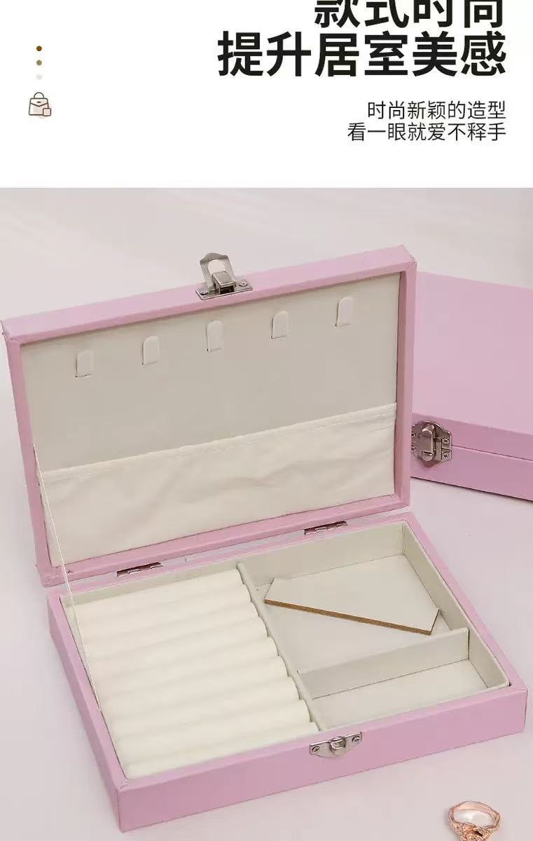 2026 Anti-oxidation Internet Celebrity Bestseller Single-layer jewelry box Portable jewelry ring Stud jewelry packaging box pic 7