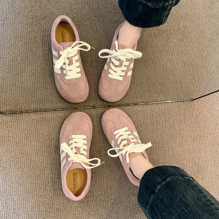 复古红色德训鞋女款小白鞋2025新款休闲板鞋运动厚底阿甘鞋详情20