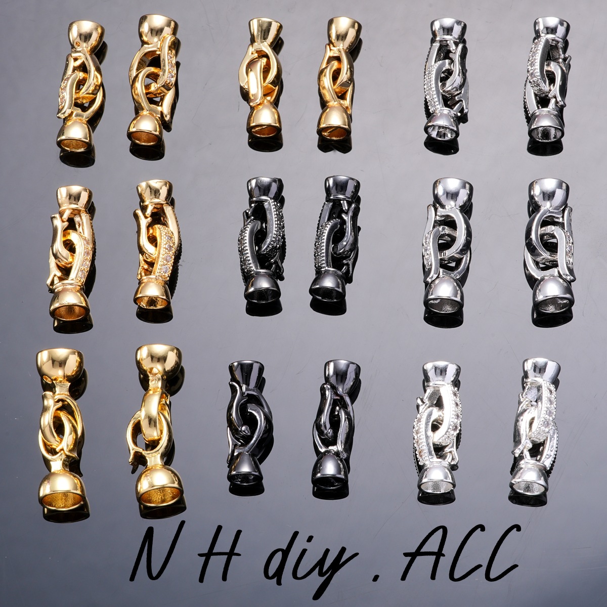 珍珠项链扣头镶锆喇叭扣万能扣收尾扣手链扣毛衣链diy珠宝配件详情2