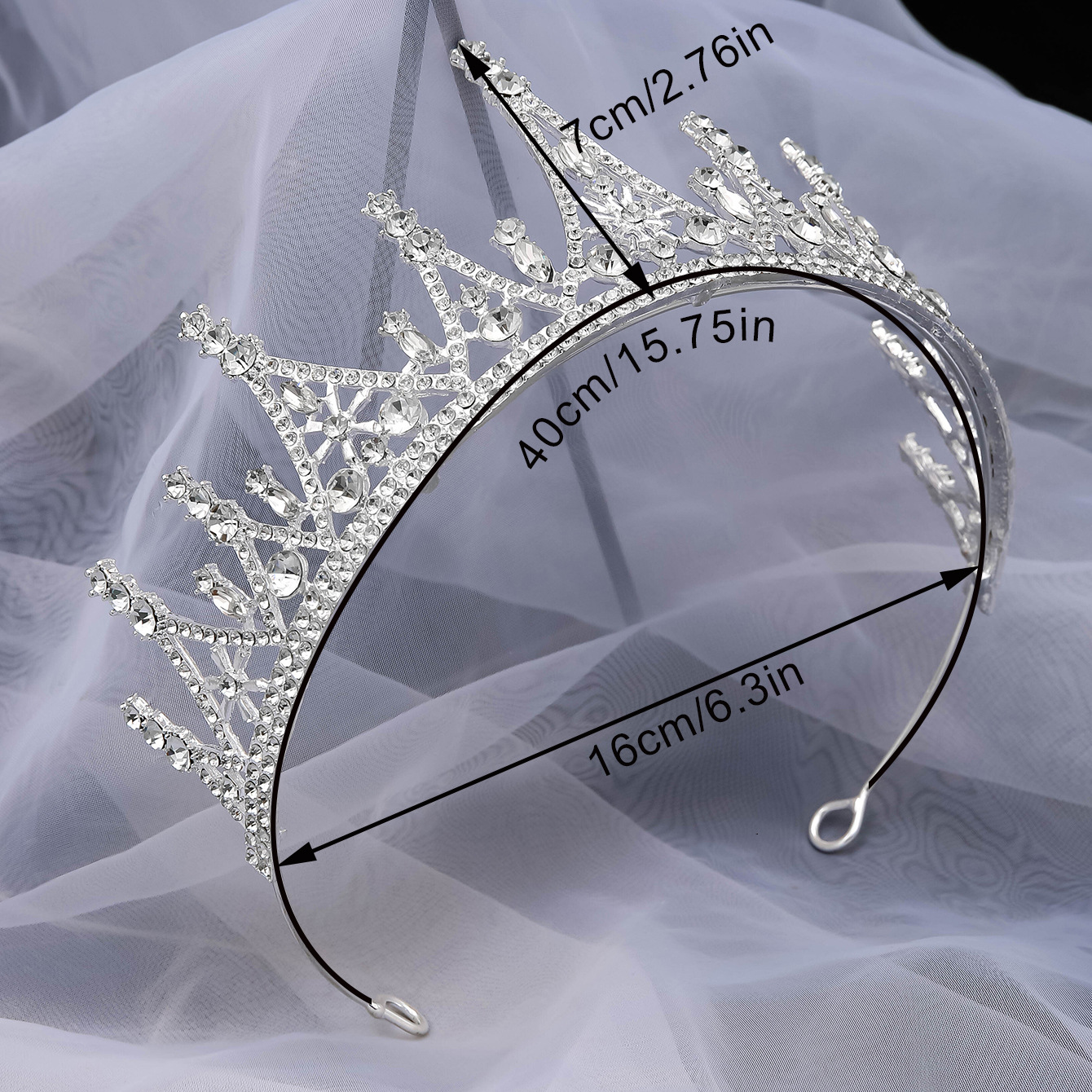 Nuevo estilo estilo coreano sen set atmósfera lujo vestido de novia accesorios mujer cristal diamante corona de pelo novia pic 6