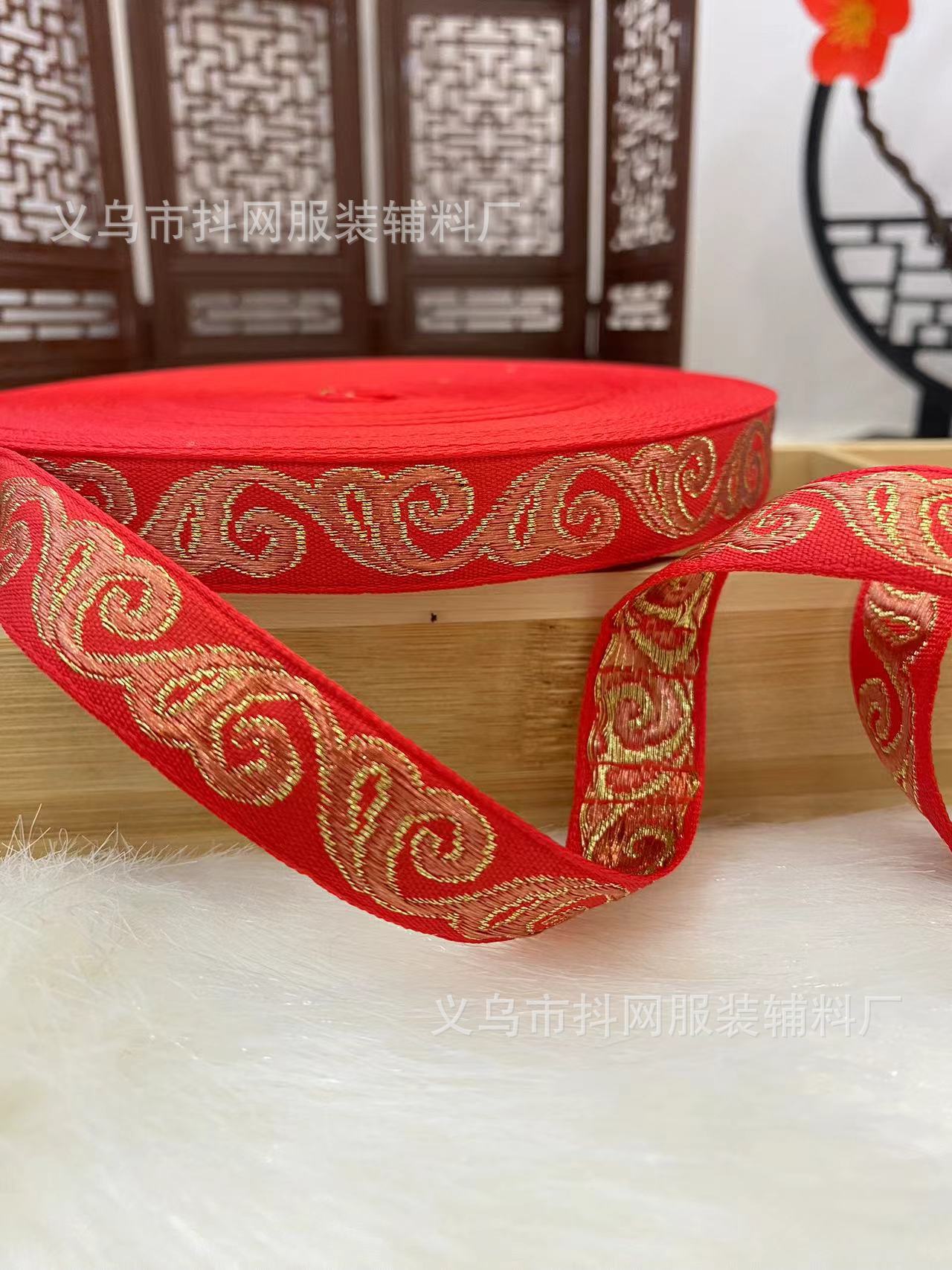 1.6--2.5厘米喜庆民族风织带，少数民族服饰蝴蝶结儿童发夹鞋花头详情21