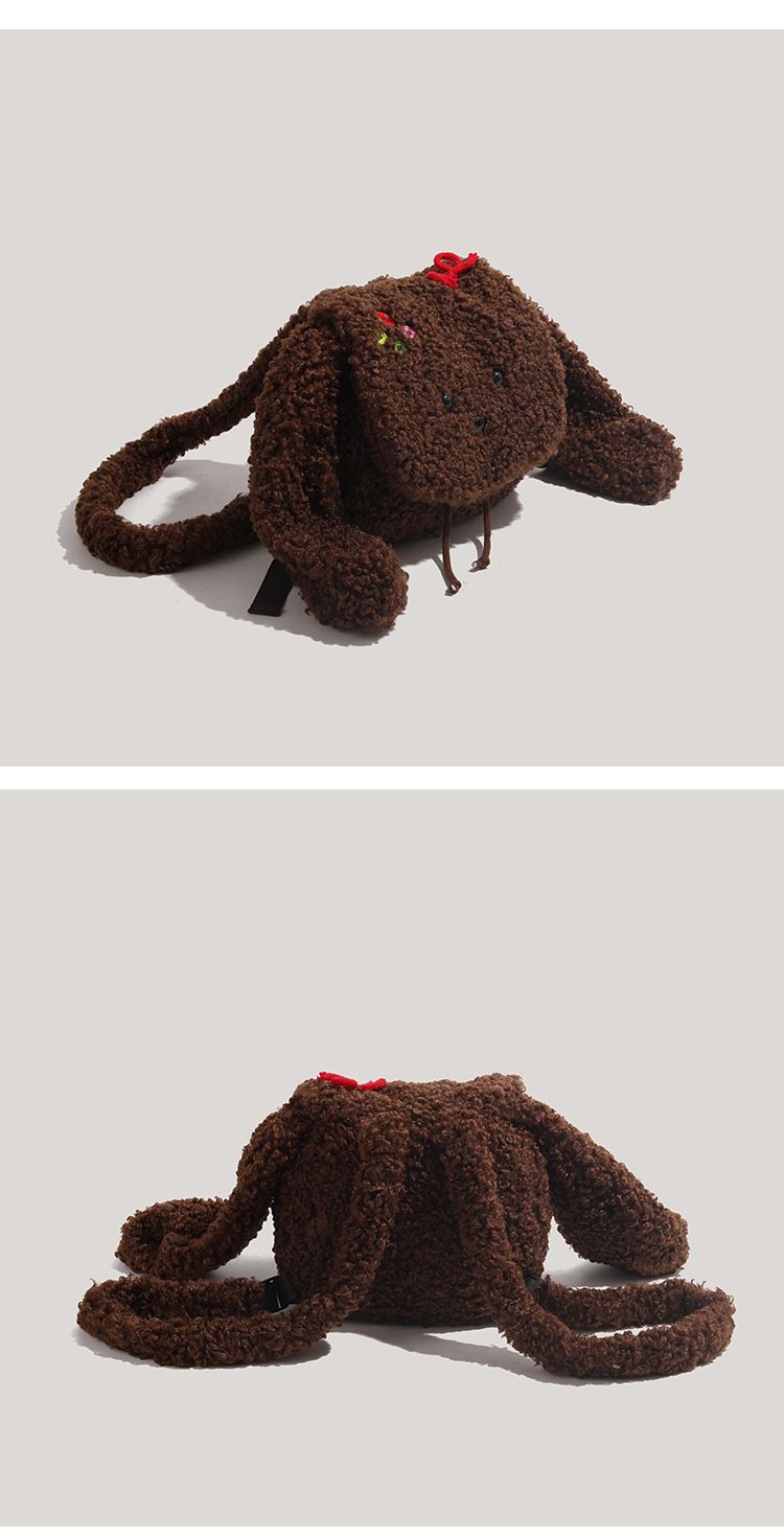 CHARHP&KEJNT官方正品毛绒小狗双肩包女小众卡通时尚可爱学生背包详情11