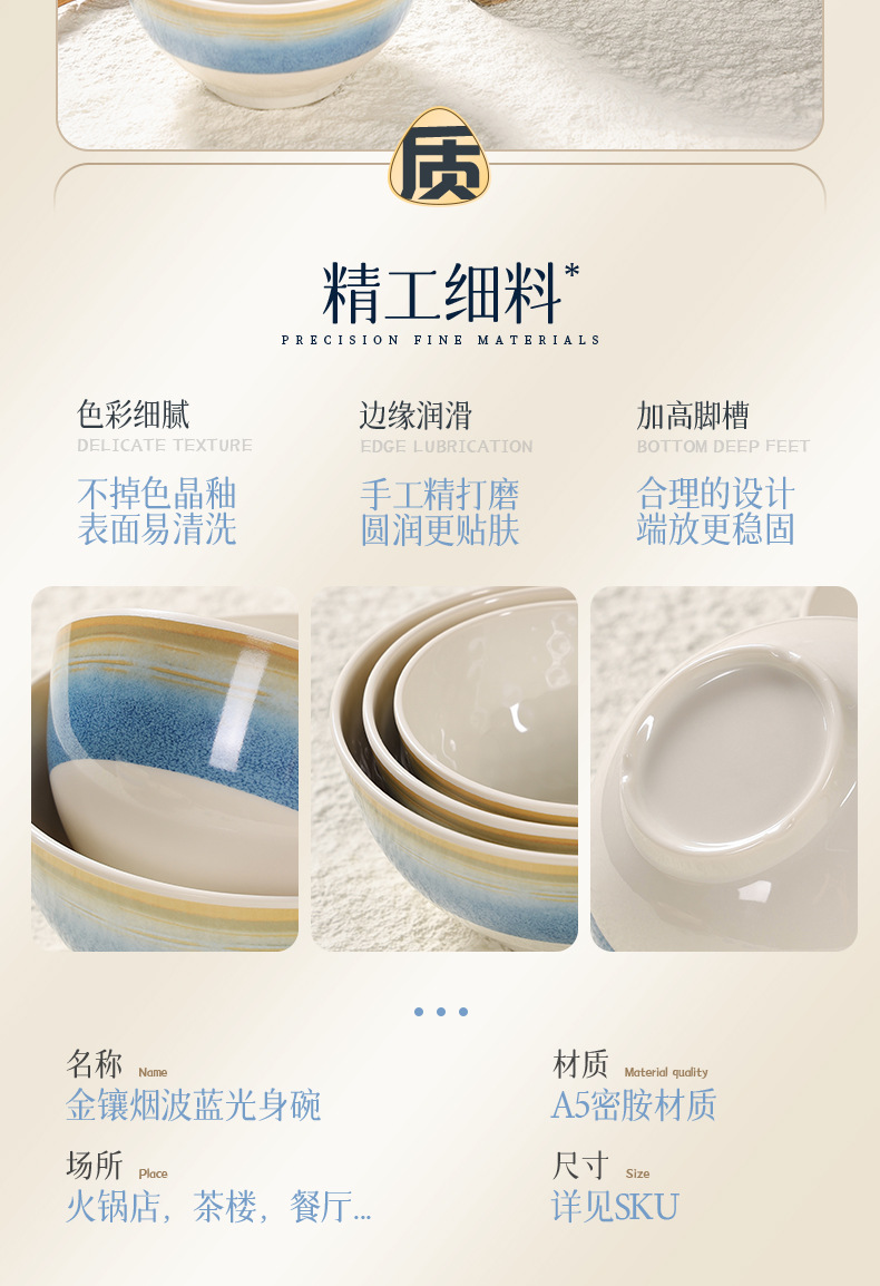 Melamine bowl, Japanese soup bowl, imitation ceramic glaze, high-temperature resistant smooth bowl, commercial small rice bowl, special wonton bowl tableware pic 9