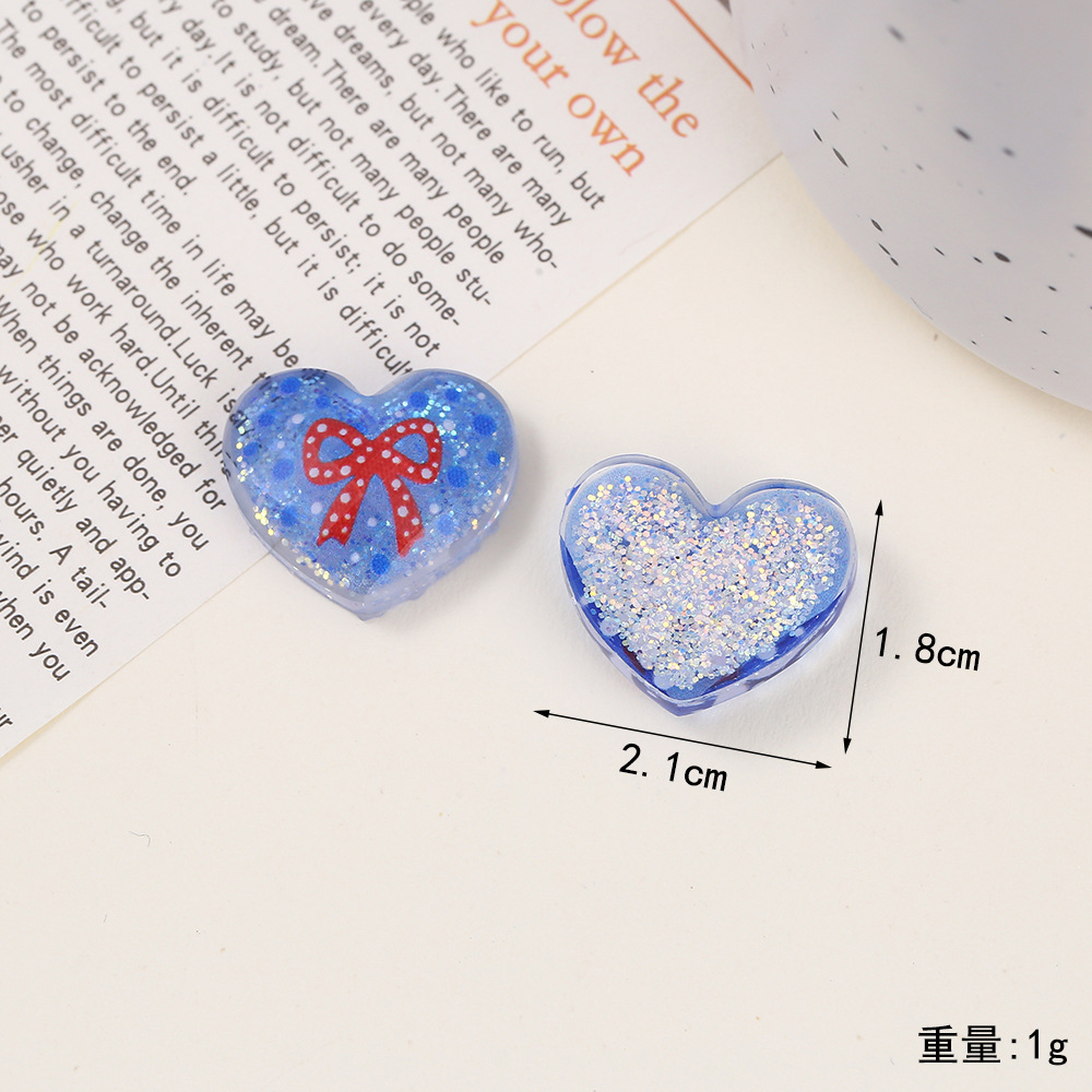 High-transparency sequin cut surface, little bear heart, epoxy resin AB glue accessories, diy jewelry accessories, handcrafted hair accessories, cream glue material pic 8