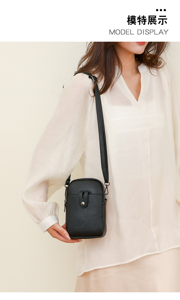 软皮女包2025新款软皮手机包时尚简约高级感单肩斜挎迷你小包包女详情21