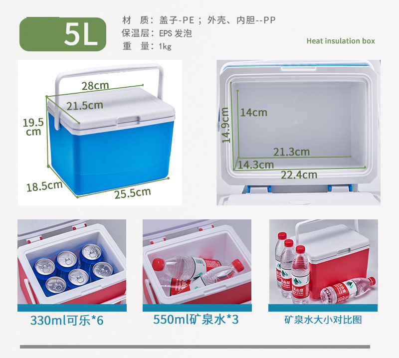 保温箱户外露营野餐冰块冷藏箱车载冰箱商用摆摊便携冰桶保冷外卖详情7