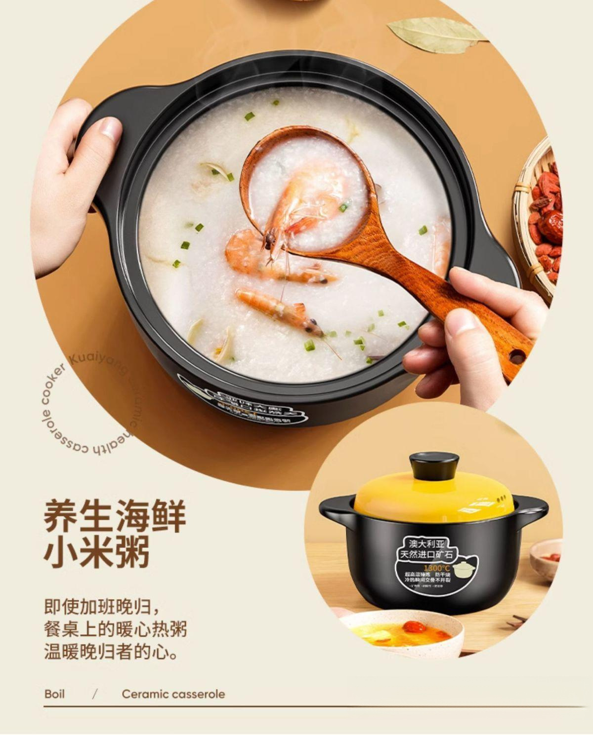 New type of clay pot stew pot gas high-temperature resistant ceramic soup pot flat bottom dry-burning non-cracking gas stove 煲仔饭 soup pot pic 4