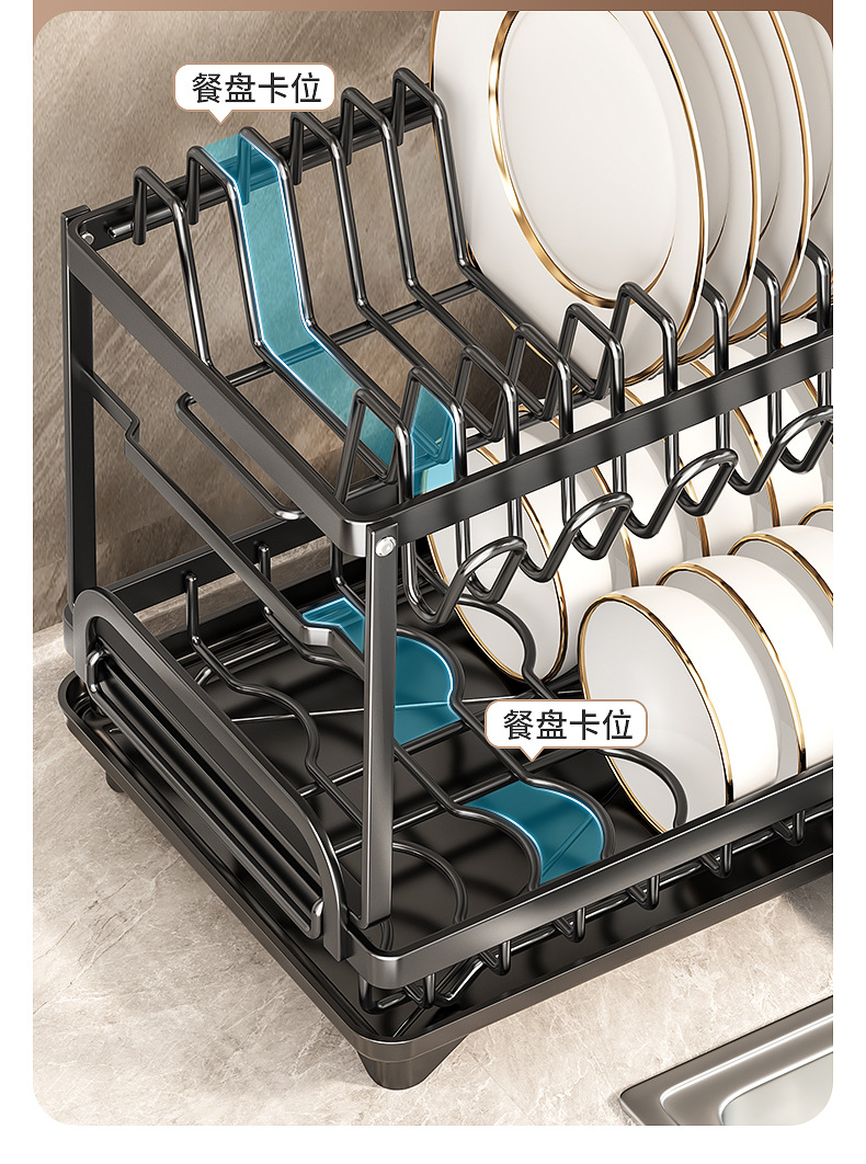 厨房碗盘收纳架家用碗碟水杯置物架碗架碗筷沥水架碗柜小型盘子架详情6