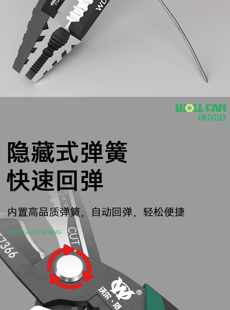 多功能剥线钳老虎钳子十合一电工钢丝钳专用钳类工具剪钳尖嘴钳详情8