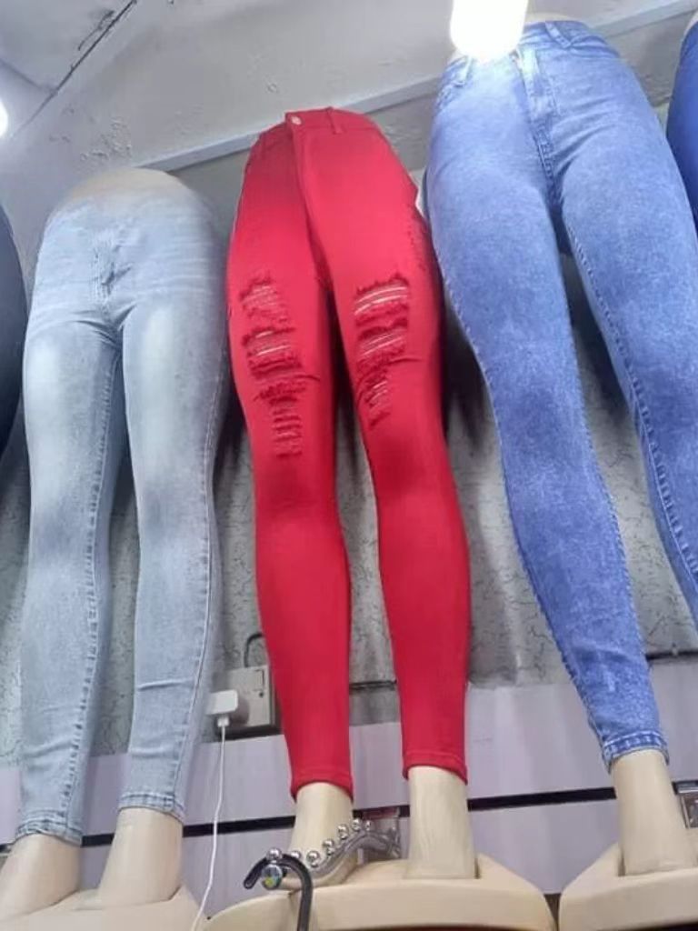 女士牛仔长裤外贸提臀修身弹力小脚裤批发Ladies skinny jeans详情16