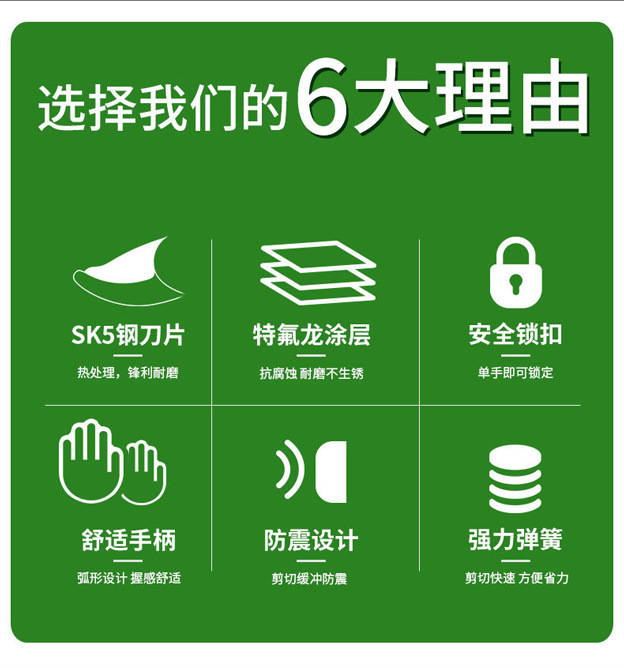 佰世园艺树枝剪修枝剪园艺剪刀果园花艺专用摘果剪园林工具剪批发详情2