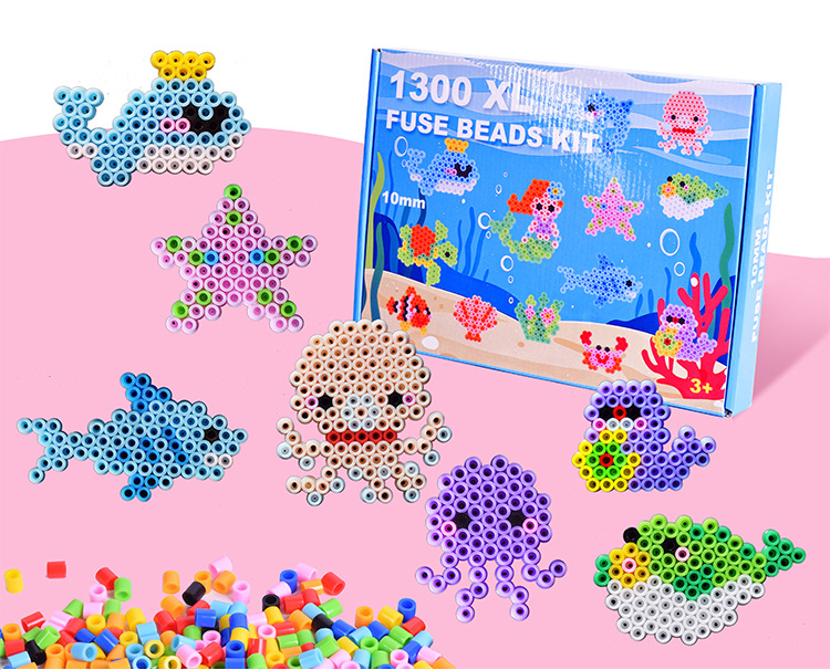 New 10mm Jigsaw bean hot melt bead DIY ocean-themed set toy 1300 pieces 1cm Jigsaw Bean XL hot beans pic 8