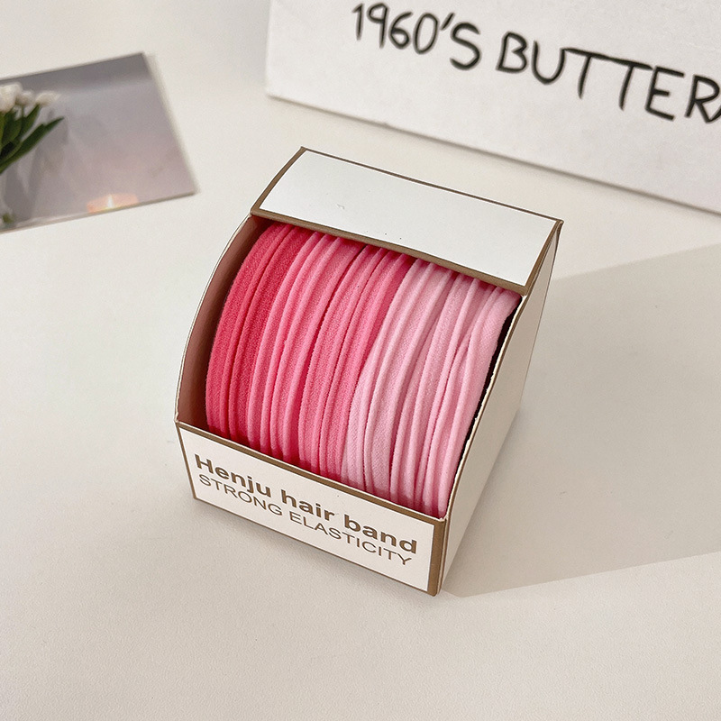 Candy-colored, seamless hair tie for girls, high elasticity, no damage to hair, box-packed hair tie, sweet girl hair accessory pic 8
