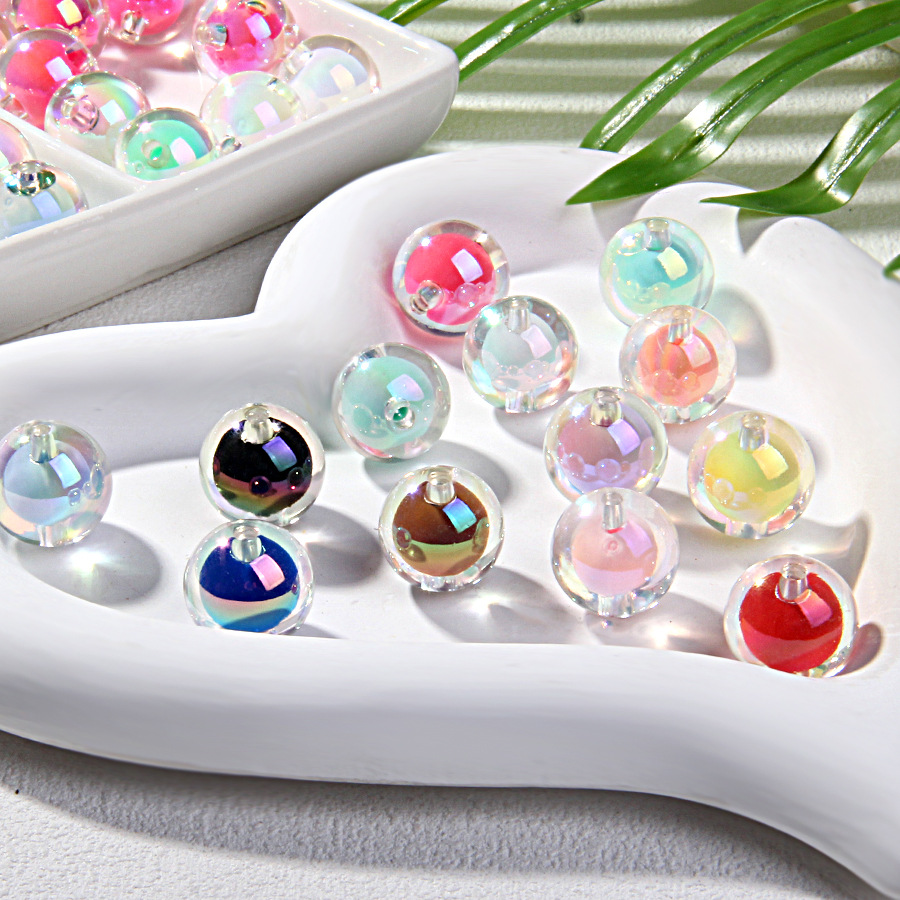 卡16七彩电镀珠中珠手绘珠素材diy手链车挂串珠散珠珠子厂家批发详情15