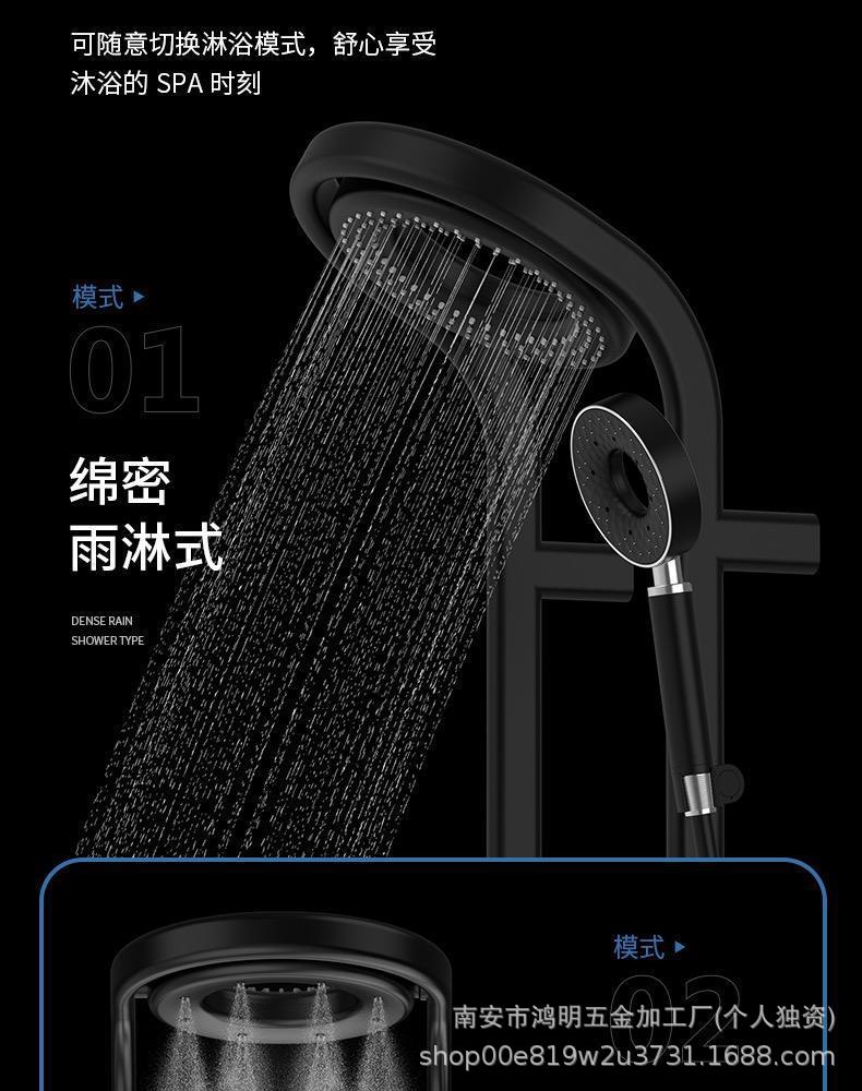 Donut small back basket, all-copper gun, grayish-white shower, illuminated 360 rotation, intelligent constant temperature digital display shower head set pic 3