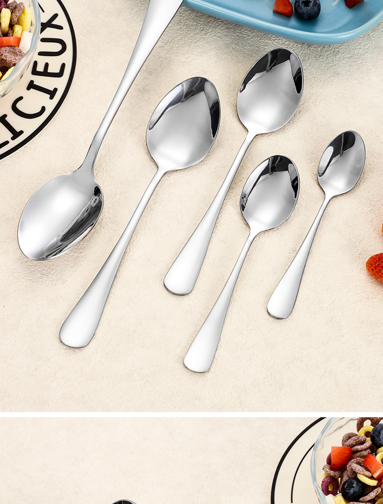 1010不锈钢勺子家用吃饭勺汤勺儿童喂养勺酒店西餐餐具咖啡勺批发详情21