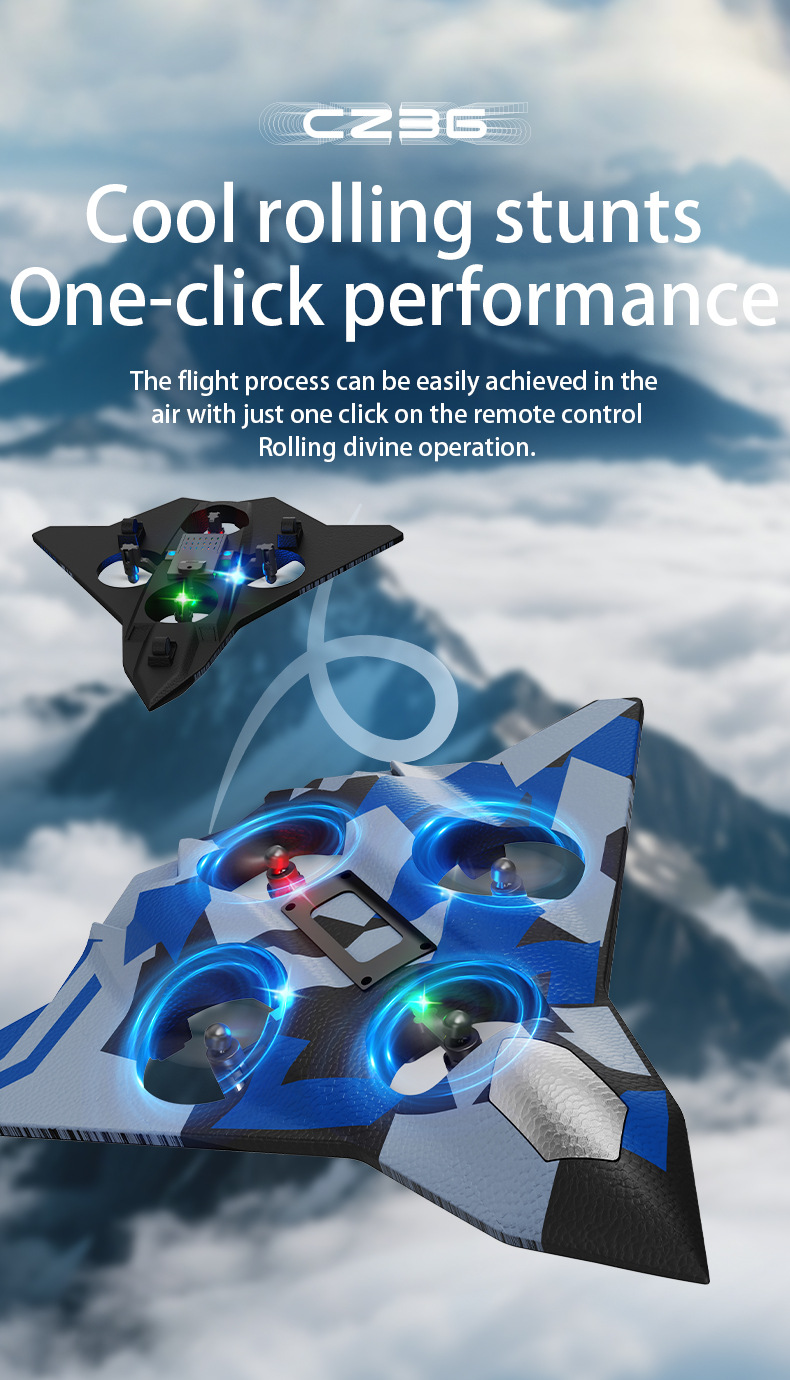 跨境CZ36四轴无人机2.4G固定翼泡沫飞机儿童户外玩具遥控飞机详情7