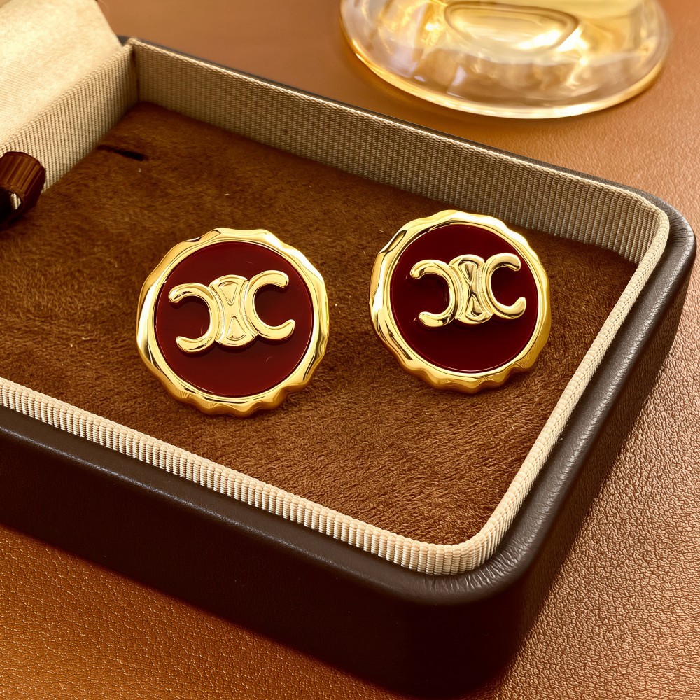 High-end metal button arc de Triomphe stud earrings, retro-style round earrings, versatile commuting accessories wholesale supply pic 6